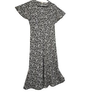 LN-Levi's Brooks Caviar Career Casual Floral Button Front Midi Dress Size Med